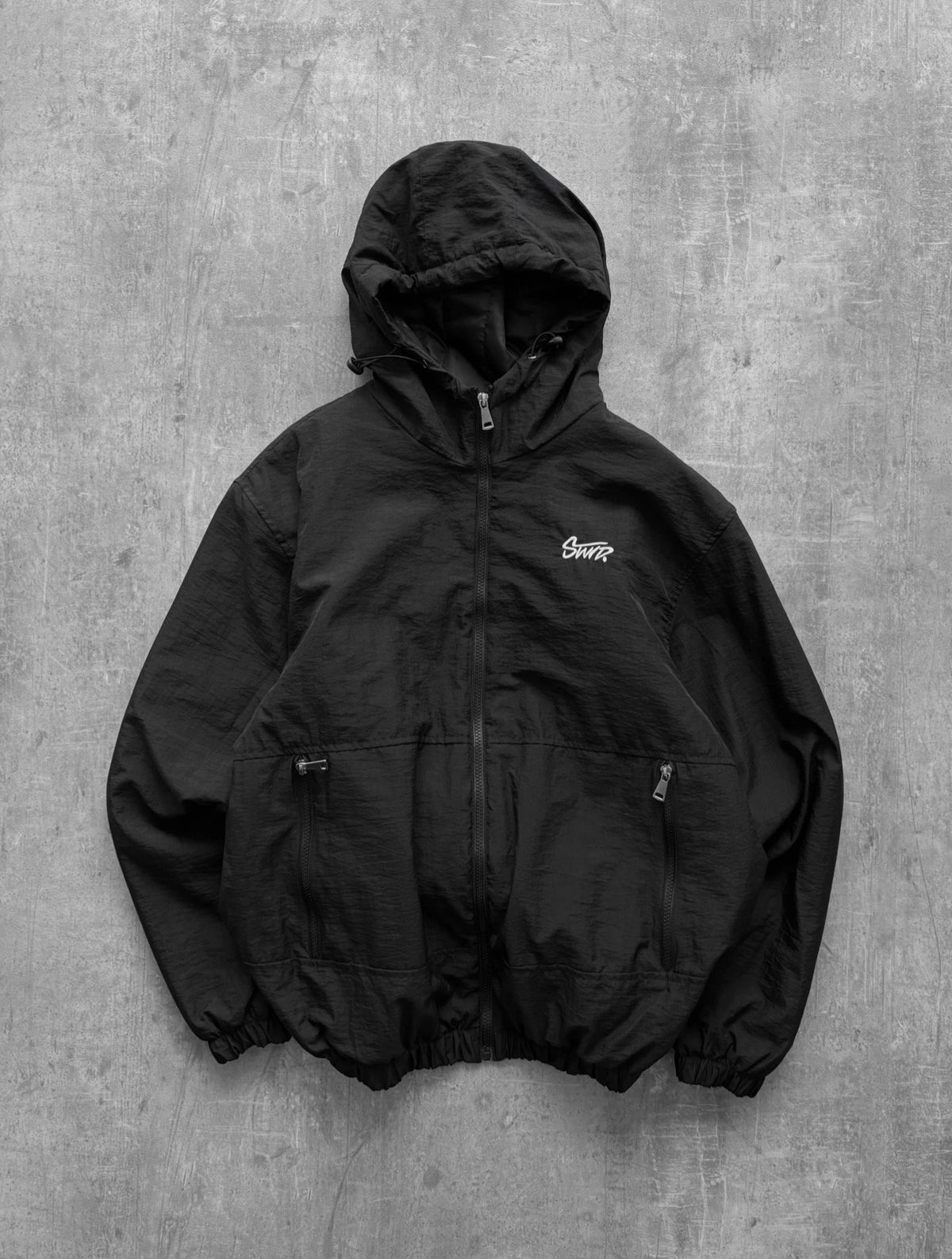 Veste Coupe-Vent Homme à Capuche – Noir